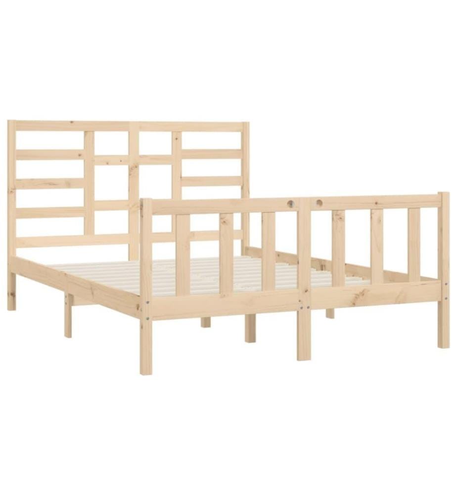 Cadre de lit Bois de pin massif 140x200 cm