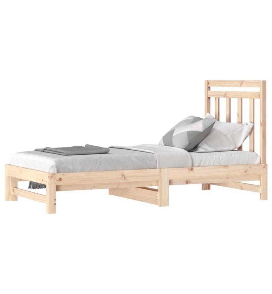 Lit coulissant 2x(90x190) cm Bois de pin massif