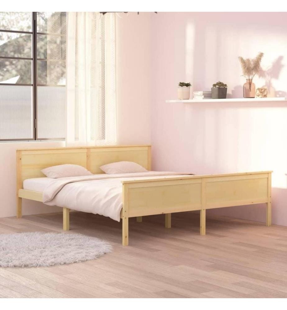 Cadre de lit Bois de pin massif 180x200 cm