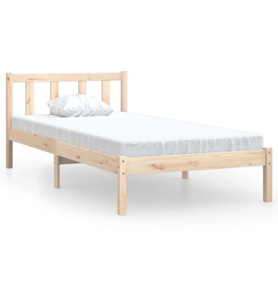 Cadre de lit Bois de pin massif 75x190 cm Petit simple