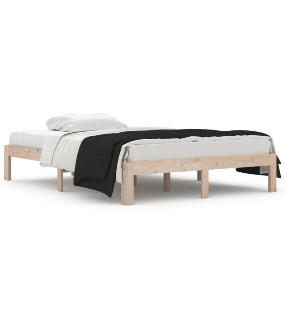 Cadre de lit Bois massif 135x190 cm Double