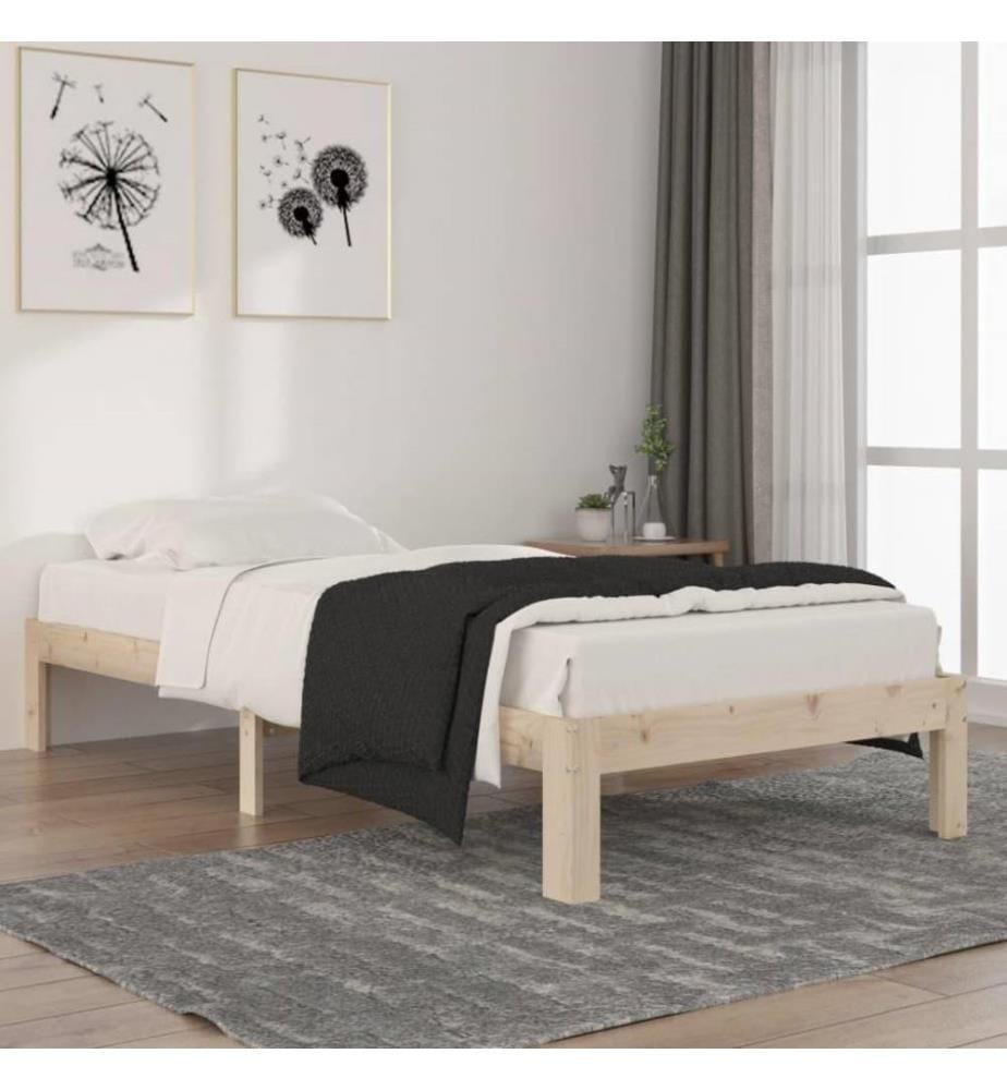 Cadre de lit Bois de pin massif 90x200 cm
