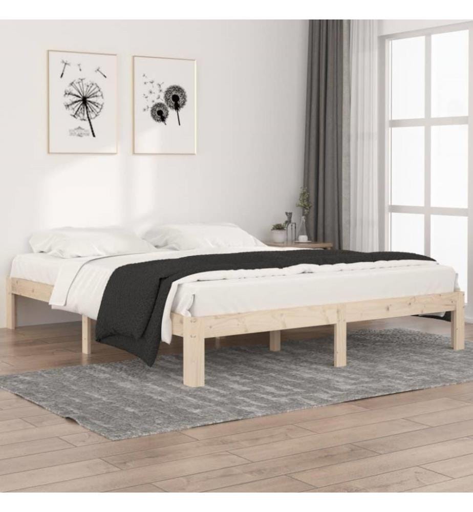 Cadre de lit Bois de pin massif 160x200 cm