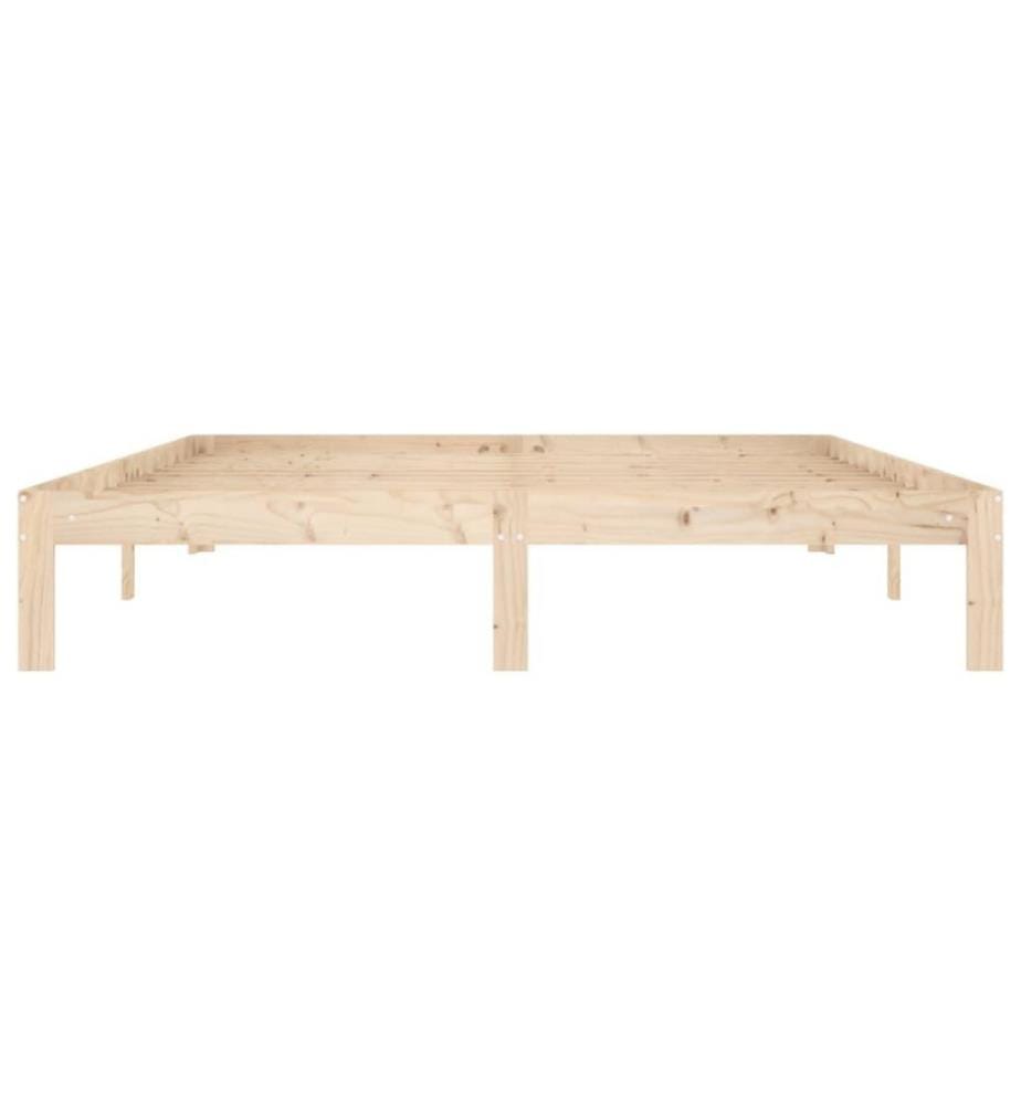 Cadre de lit Bois de pin massif 160x200 cm