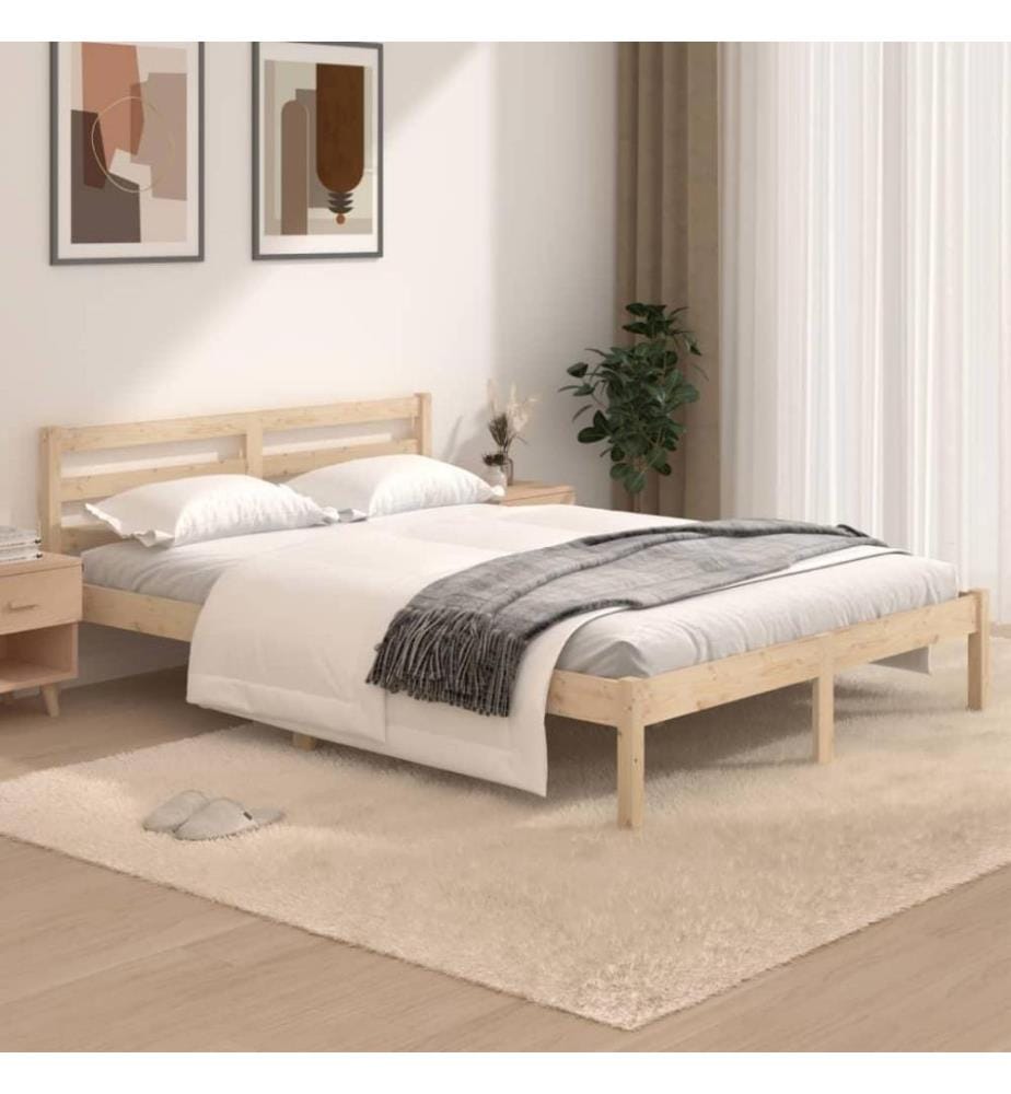 Cadre de lit Bois de pin massif 120x190 cm Petit double