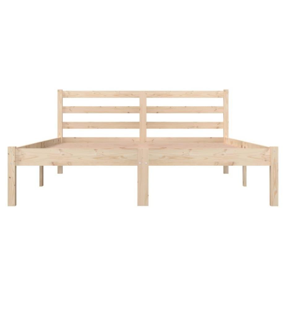 Cadre de lit Bois de pin massif 135x190 cm Double