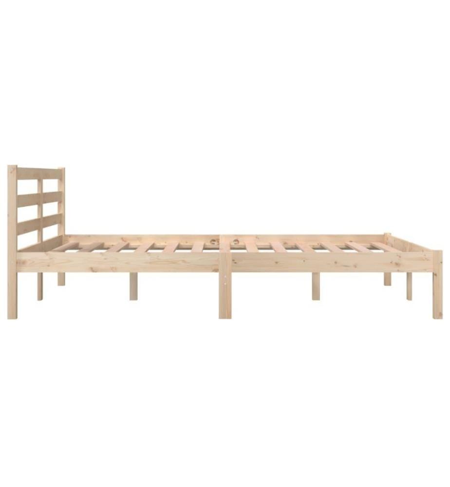 Cadre de lit Bois de pin massif 135x190 cm Double