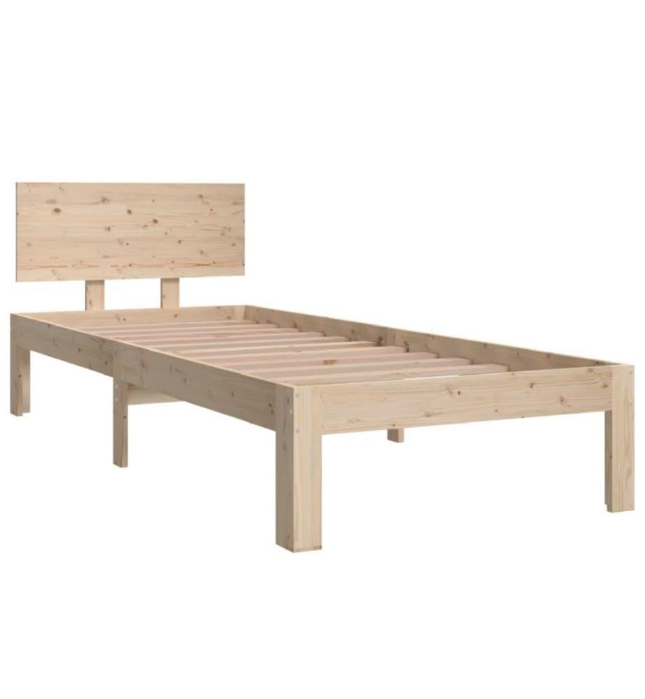 Cadre de lit Bois massif 75x190 cm Petit simple