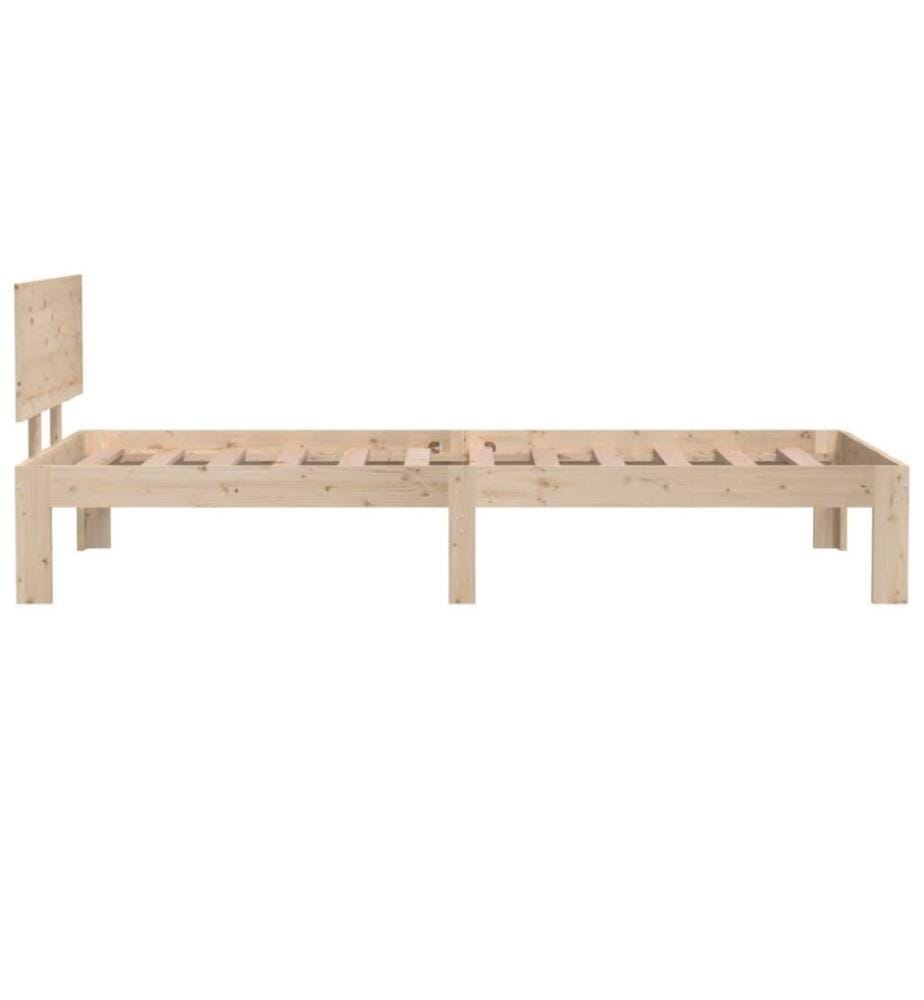 Cadre de lit Bois massif 75x190 cm Petit simple