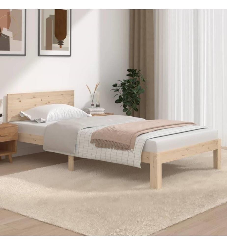 Cadre de lit Bois de pin massif 100x200 cm