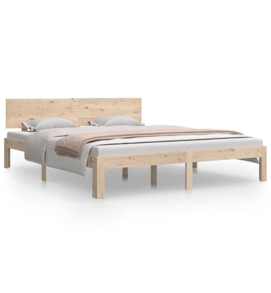 Cadre de lit Bois de pin massif 160x200 cm