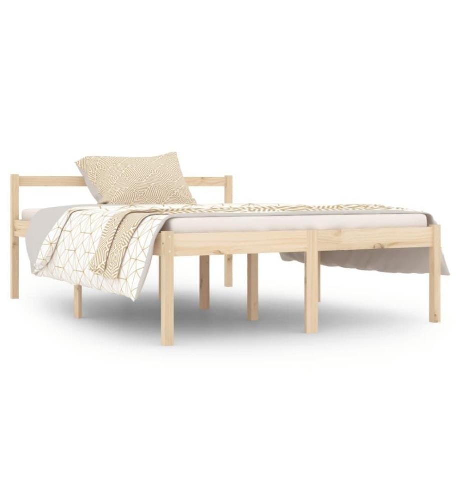 Cadre de lit Bois de pin massif 135x190 cm Double