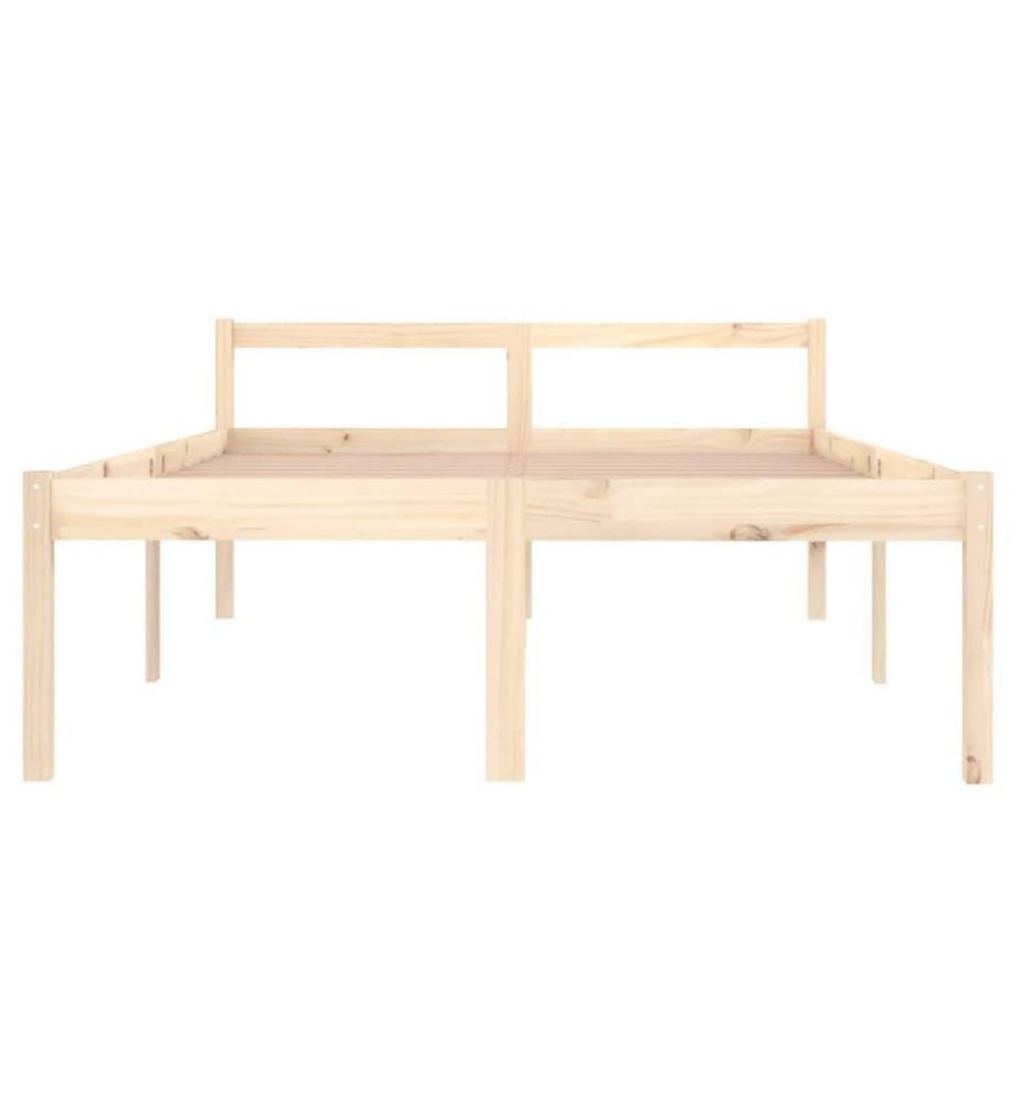 Cadre de lit Bois de pin massif 140x190 cm