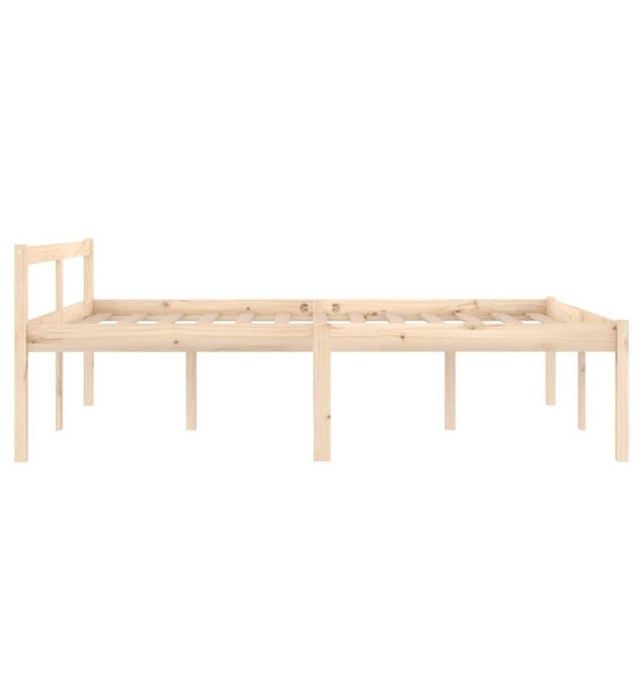 Cadre de lit Bois de pin massif 140x190 cm