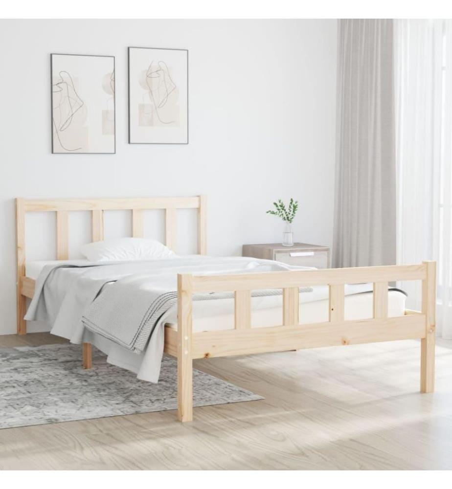 Cadre de lit Bois massif 100x200 cm