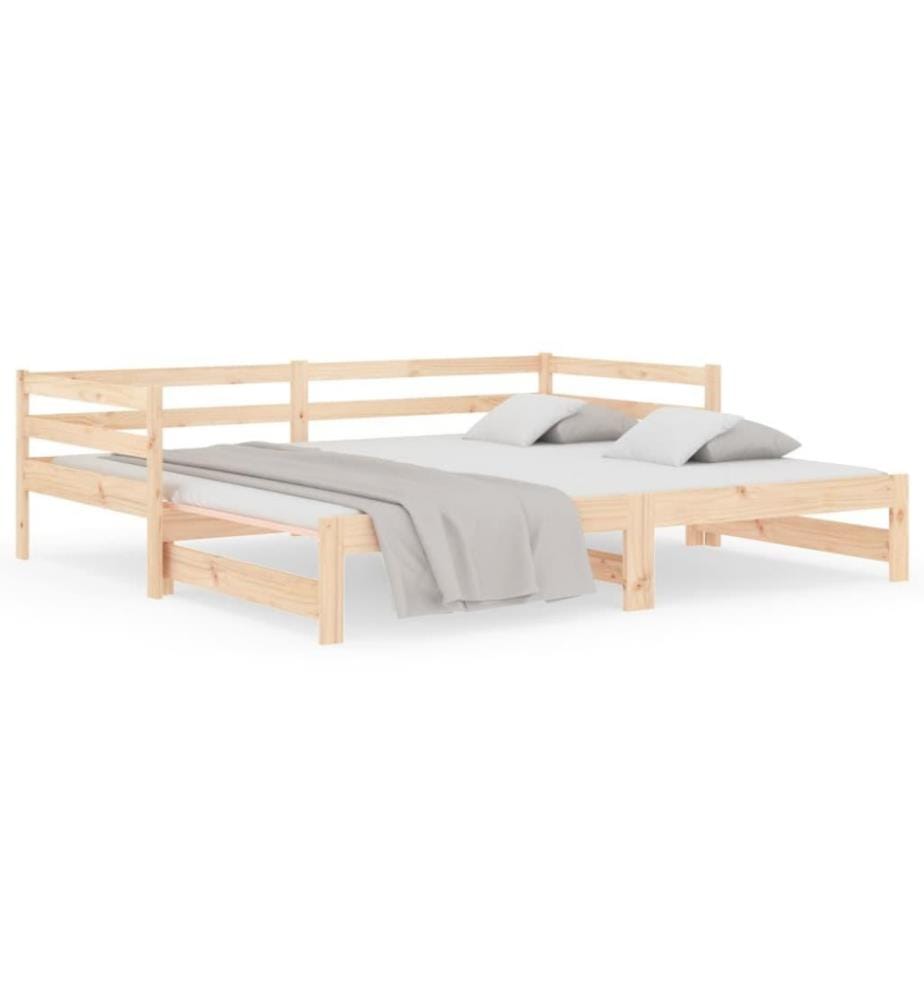 Lit coulissant 2x(80x200) cm Bois de pin massif