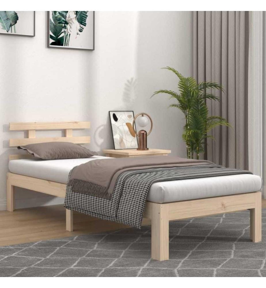 Cadre de lit Bois massif 100x200 cm