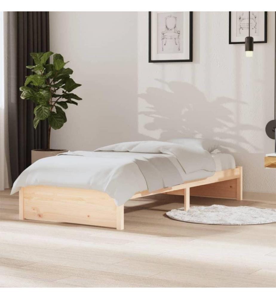 Cadre de lit Bois massif 90x190 cm Simple