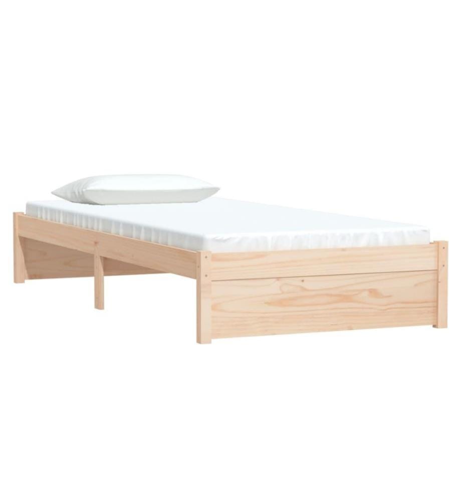 Cadre de lit Bois massif 90x190 cm Simple