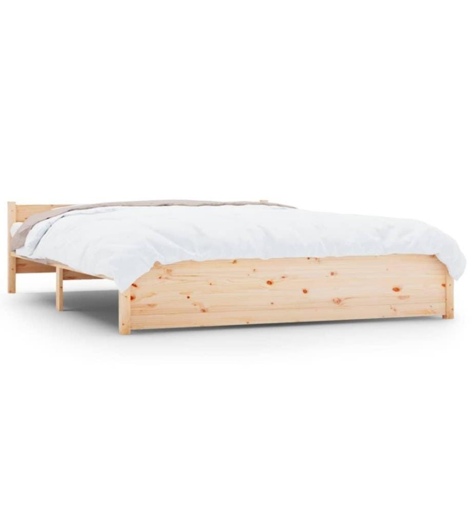 Cadre de lit Bois massif 140x190 cm