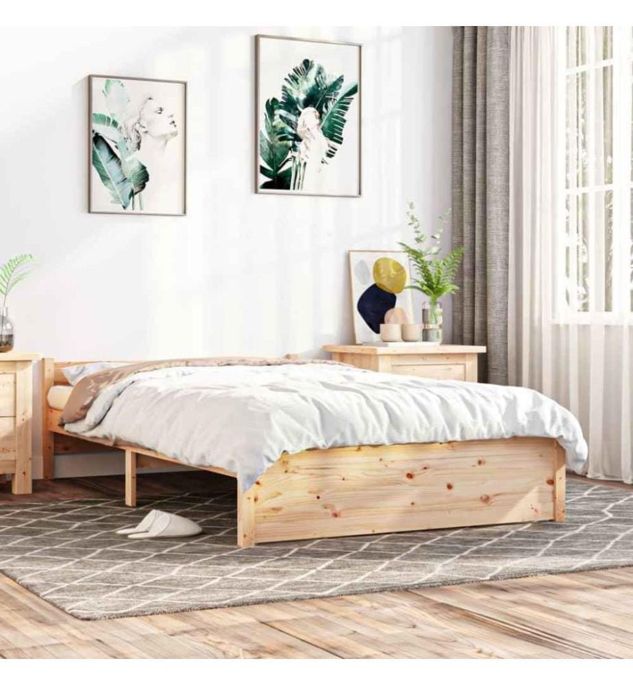Cadre de lit Bois massif 120x200 cm