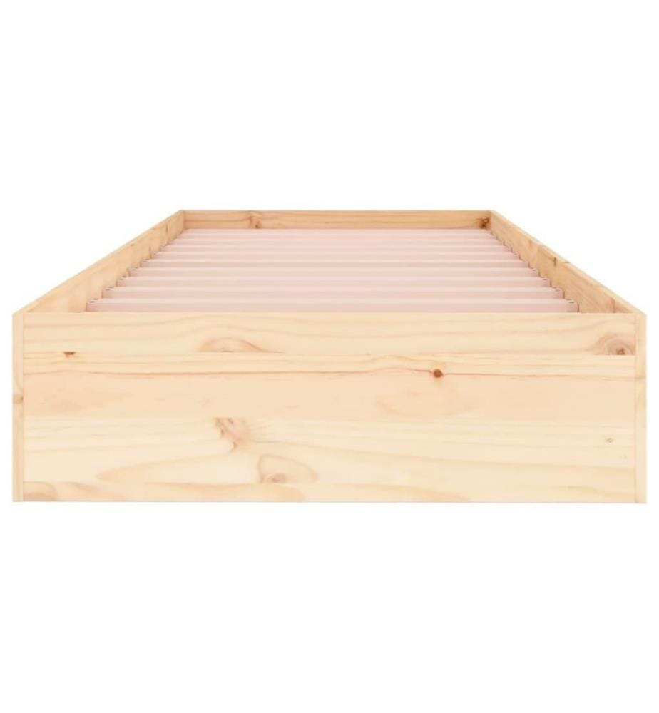 Cadre de lit Bois massif 75x190 cm Petit simple