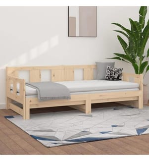 Lit coulissant Bois de pin solide 2x(80x200) cm