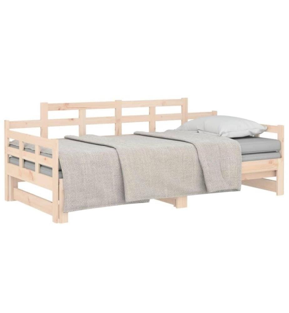 Lit coulissant Bois de pin solide 2x(80x200) cm