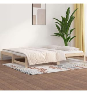 Lit coulissant 2x(90x190) cm Bois de pin massif