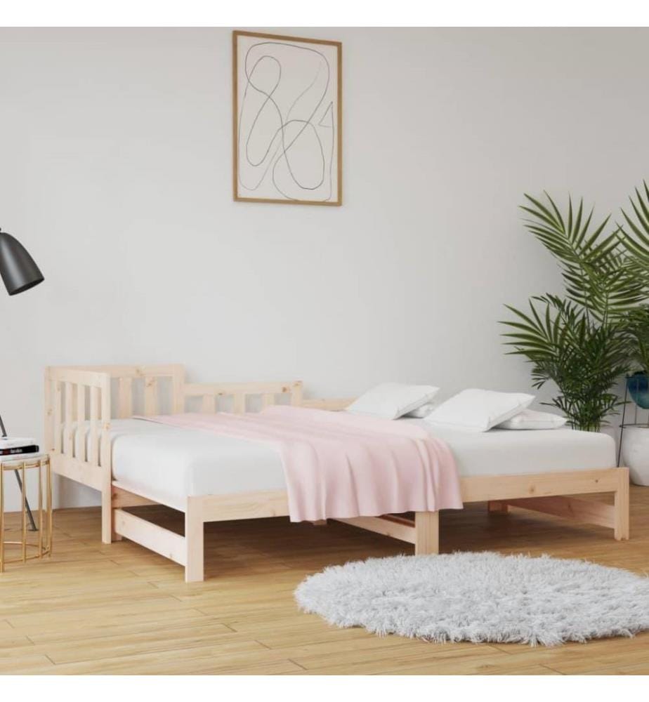 Lit coulissant 2x(90x190) cm Bois de pin massif