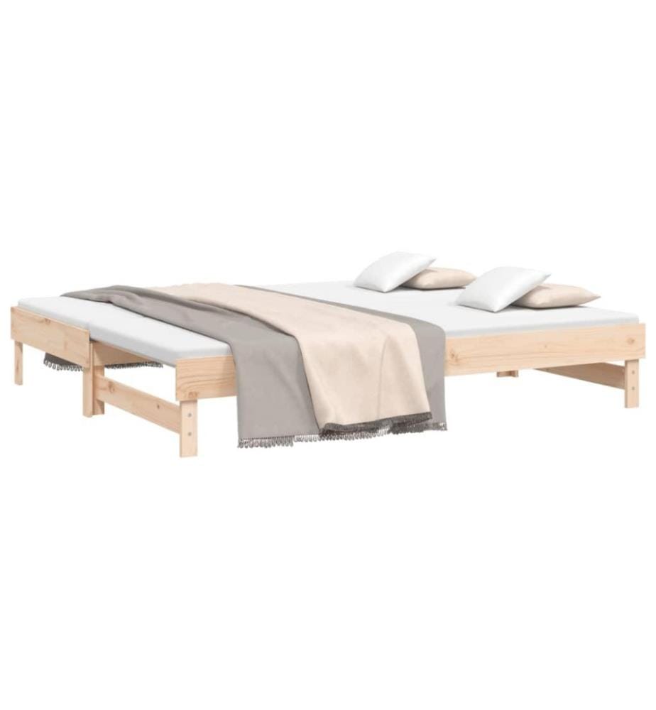 Lit coulissant 2x(90x200) cm Bois de pin massif