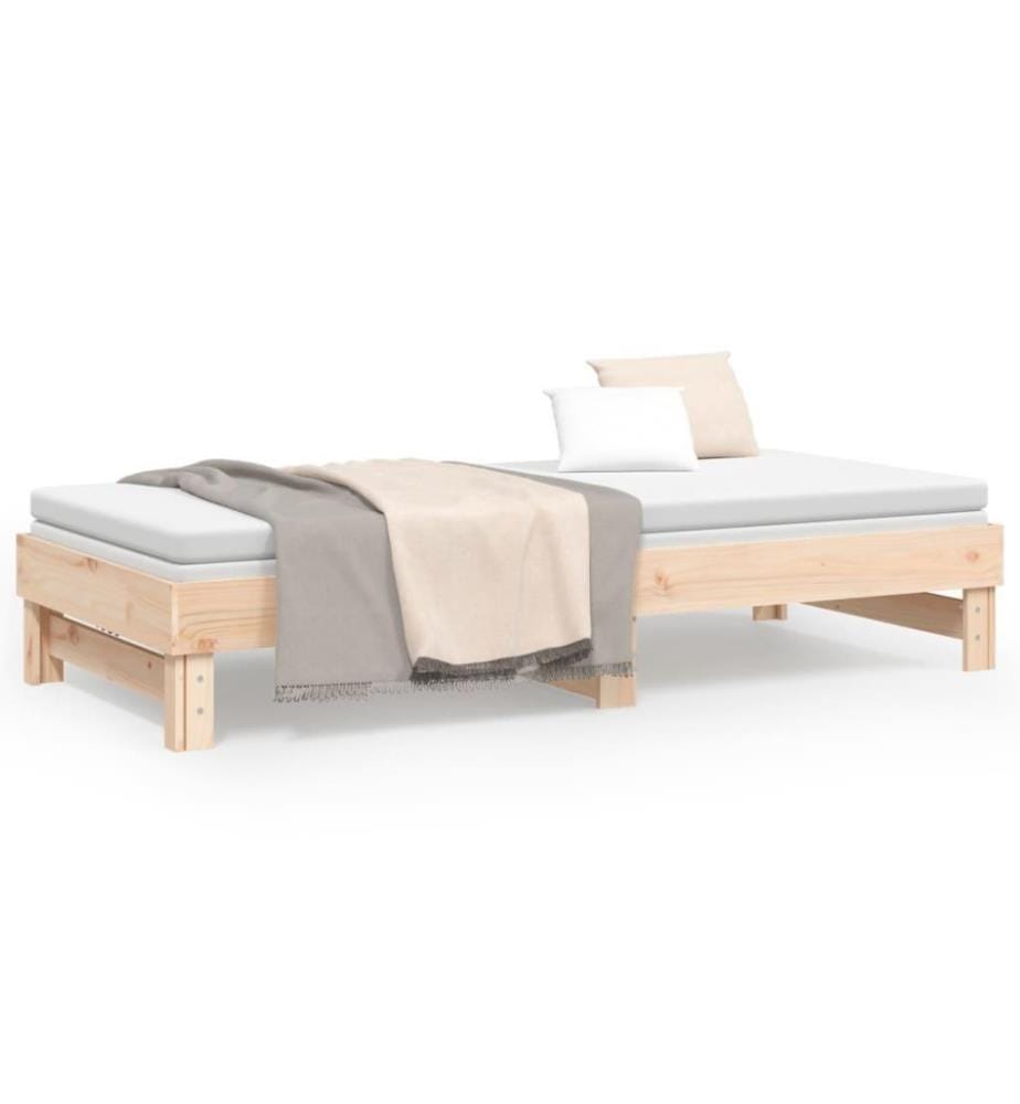 Lit coulissant 2x(90x200) cm Bois de pin massif