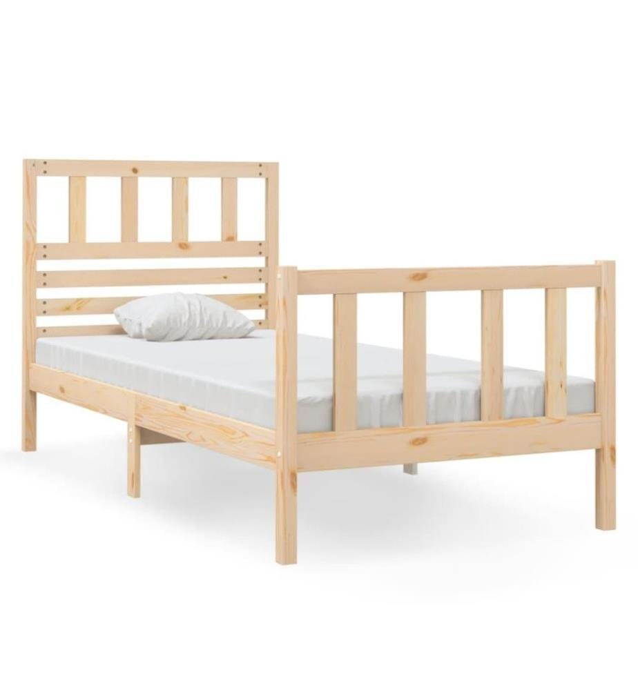 Cadre de lit Bois massif 75x190 cm Petit simple