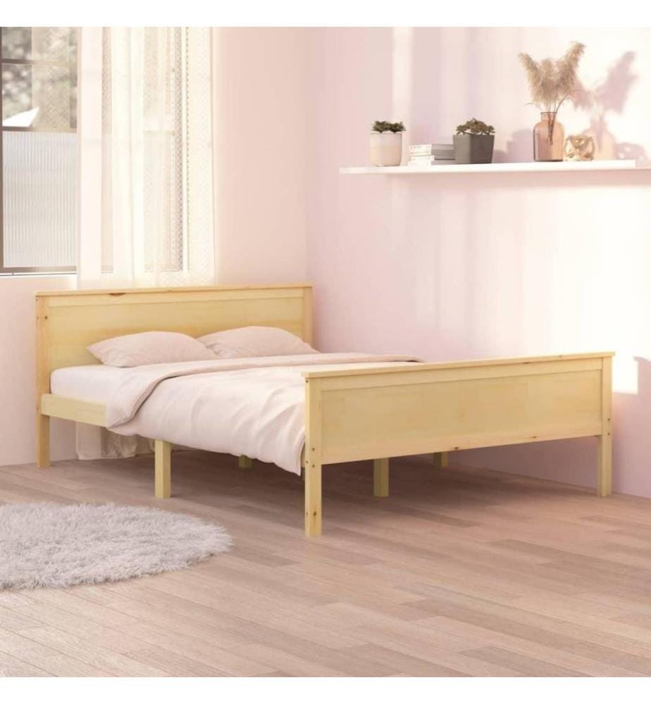 Cadre de lit Bois de pin massif 140x200 cm