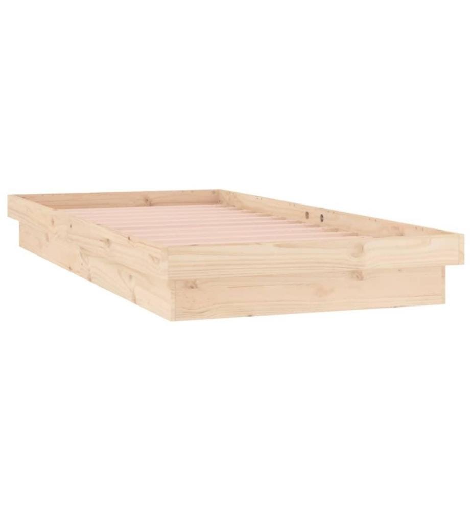 Massivholzbett mit LED 90x200 cm
