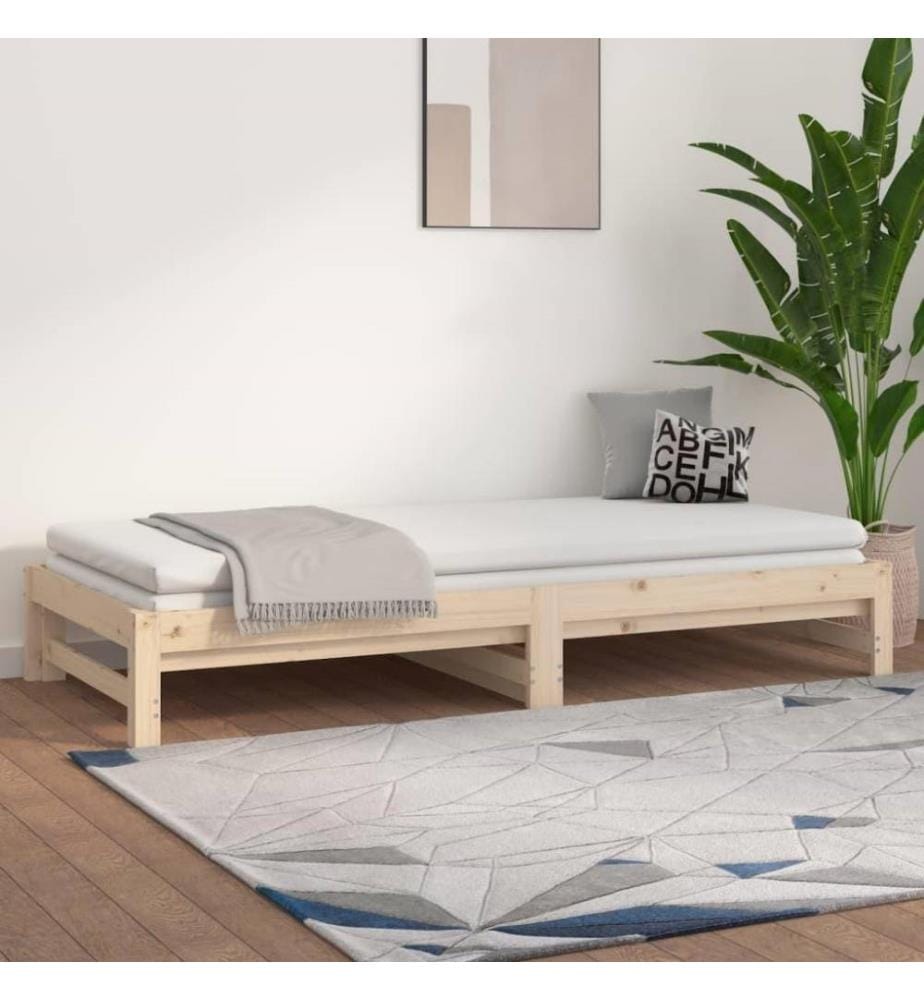 Lit coulissant 2x(80x200) cm Bois de pin massif