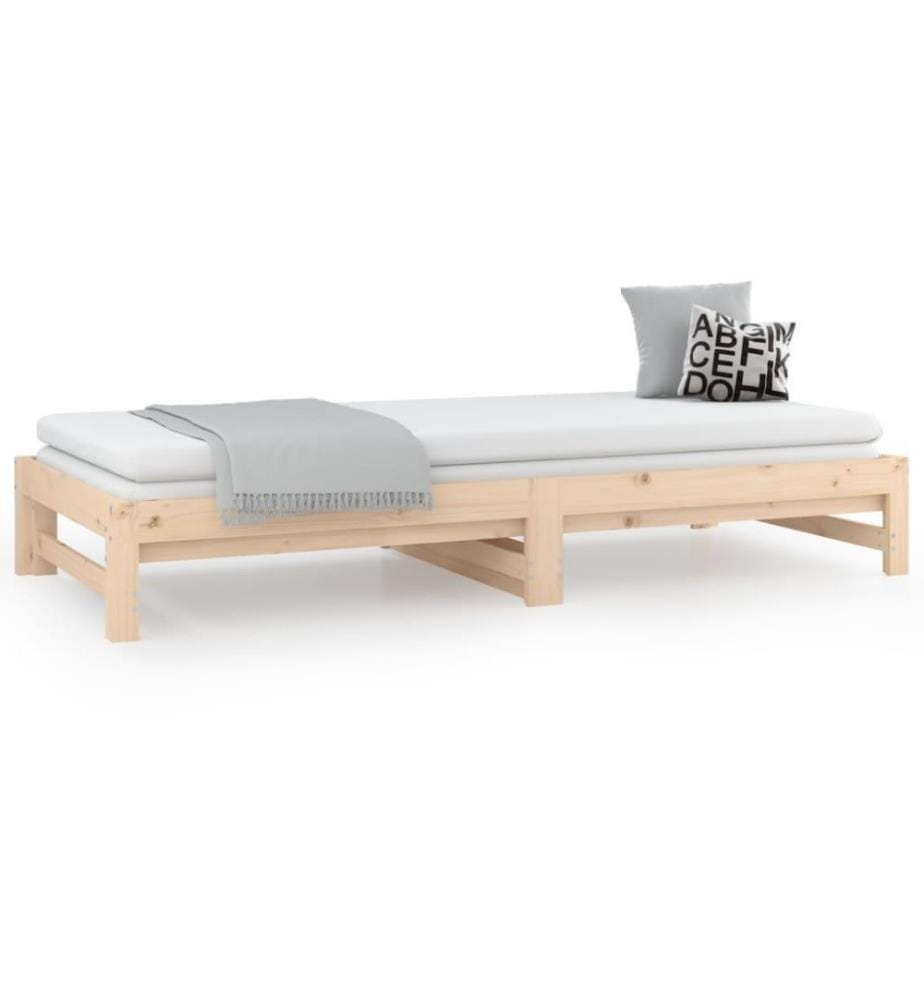 Lit coulissant 2x(80x200) cm Bois de pin massif