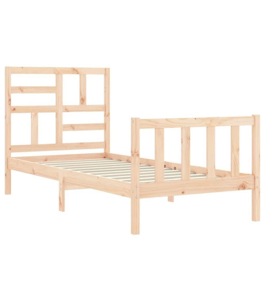 Massivholzbett mit Kopfteil 90x200 cm