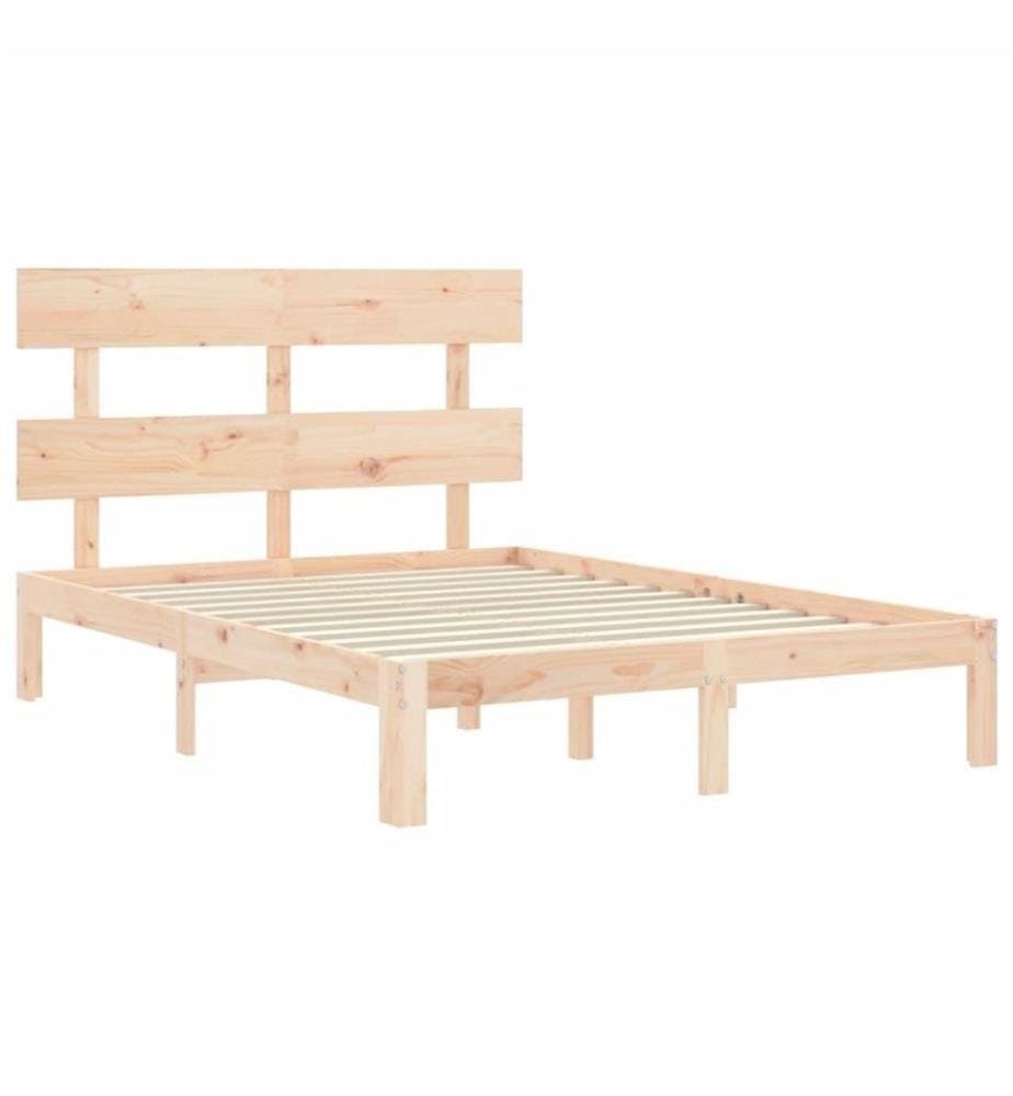 Cadre de lit avec tête de lit 140x200 cm bois massif