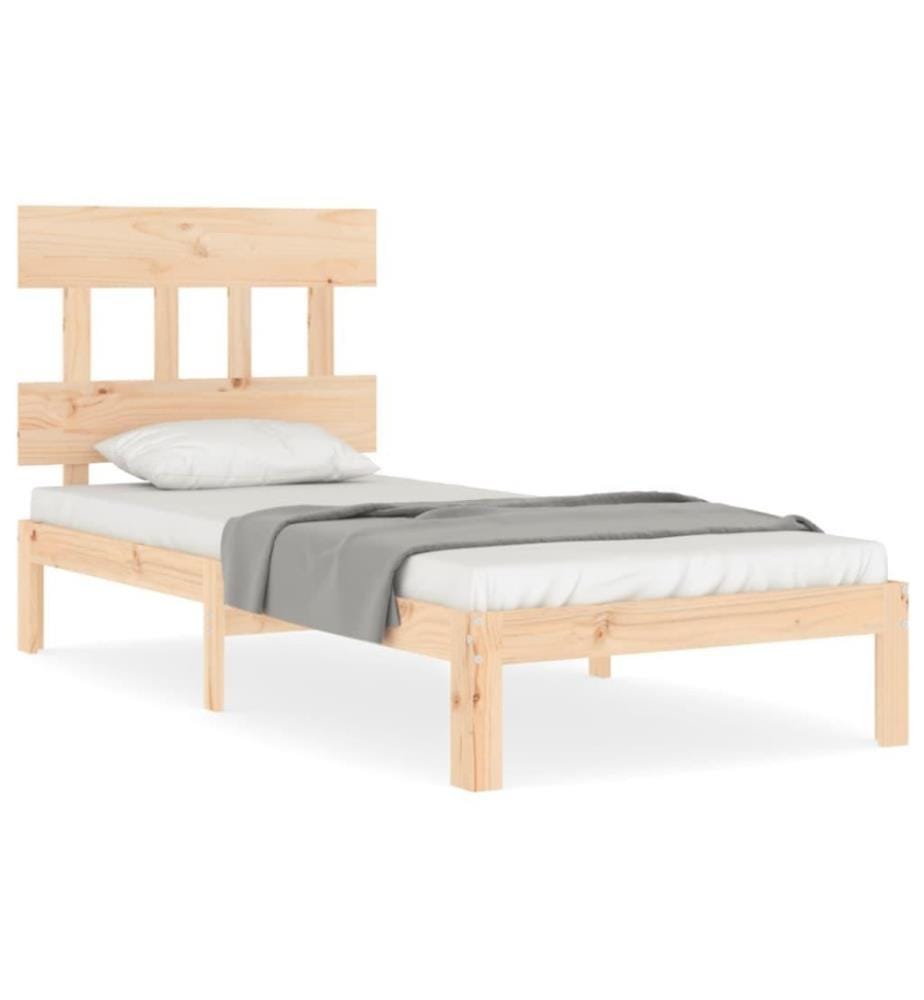 Massivholzbett mit Kopfteil 3FT Single