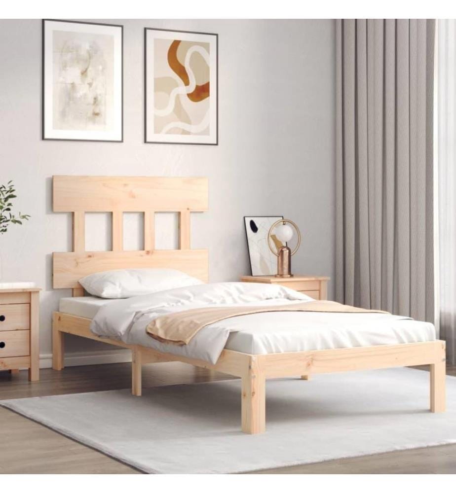 Massivholzbett mit Kopfteil 3FT Single