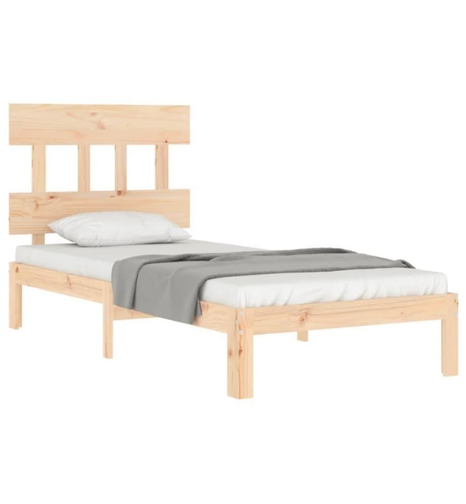 Massivholzbett mit Kopfteil 3FT Single