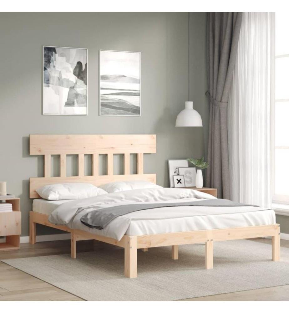 Massivholzbett mit Kopfteil 4FT6 Double