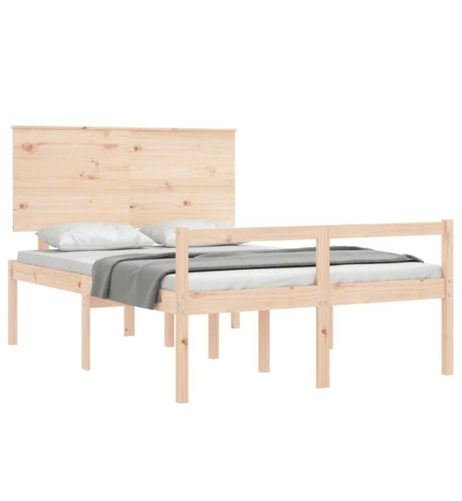 Cadre de lit avec tête de lit 140x190 cm bois massif