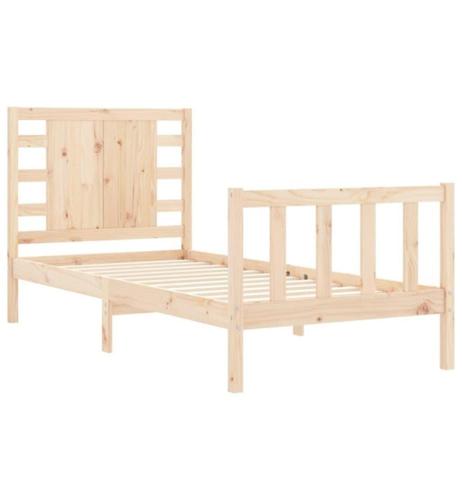 Cadre de lit avec tête de lit 90x200 cm bois massif