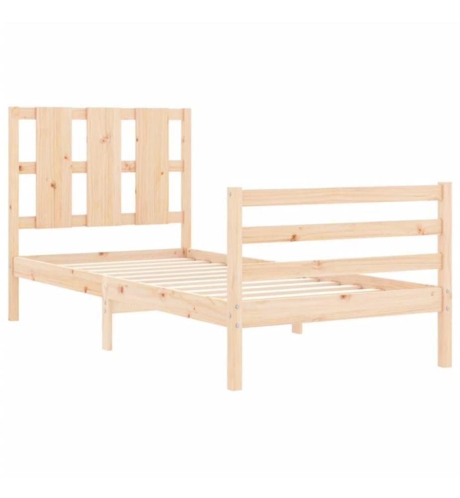 Massivholzbett mit Kopfteil 90x200 cm