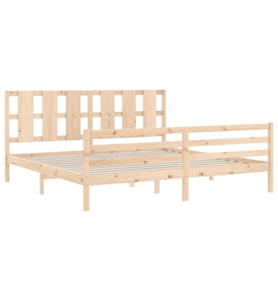 Cadre de lit avec tête de lit 200x200 cm bois massif