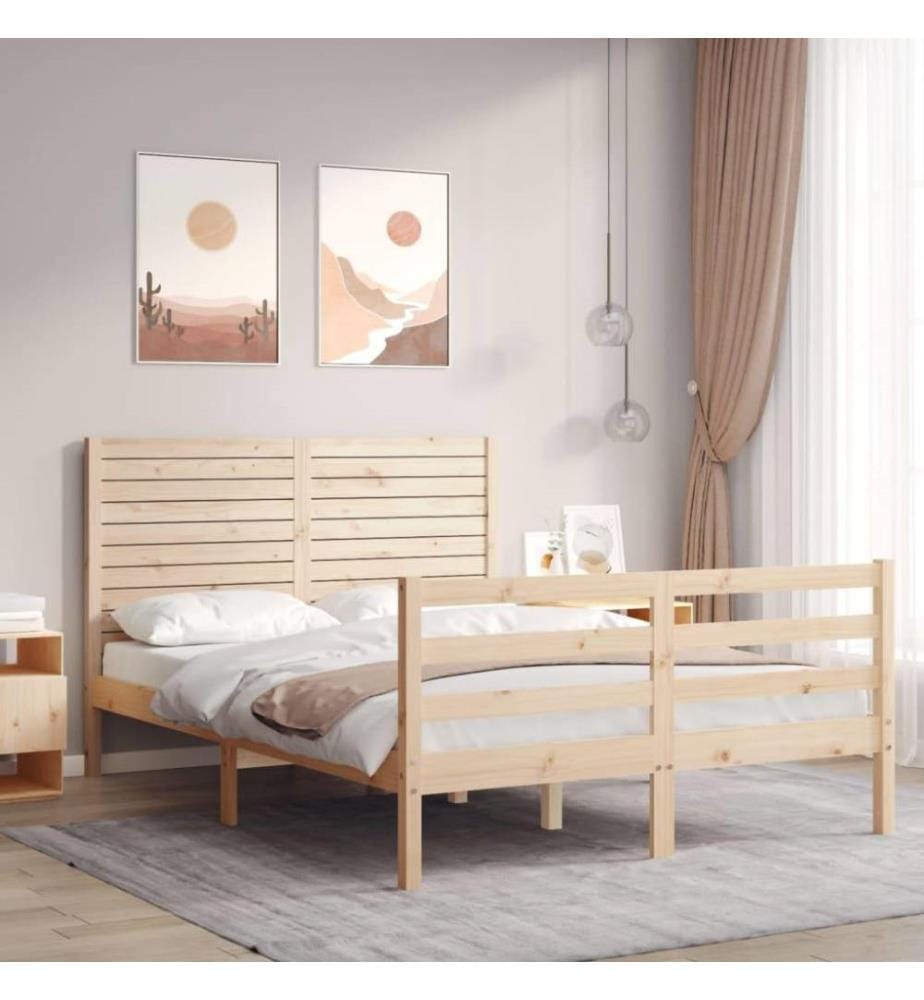 Massivholzbett mit Kopfteil 120x200 cm