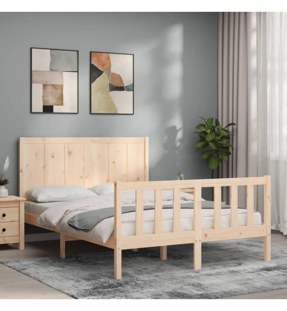 Massivholzbett mit Kopfteil 120x200 cm