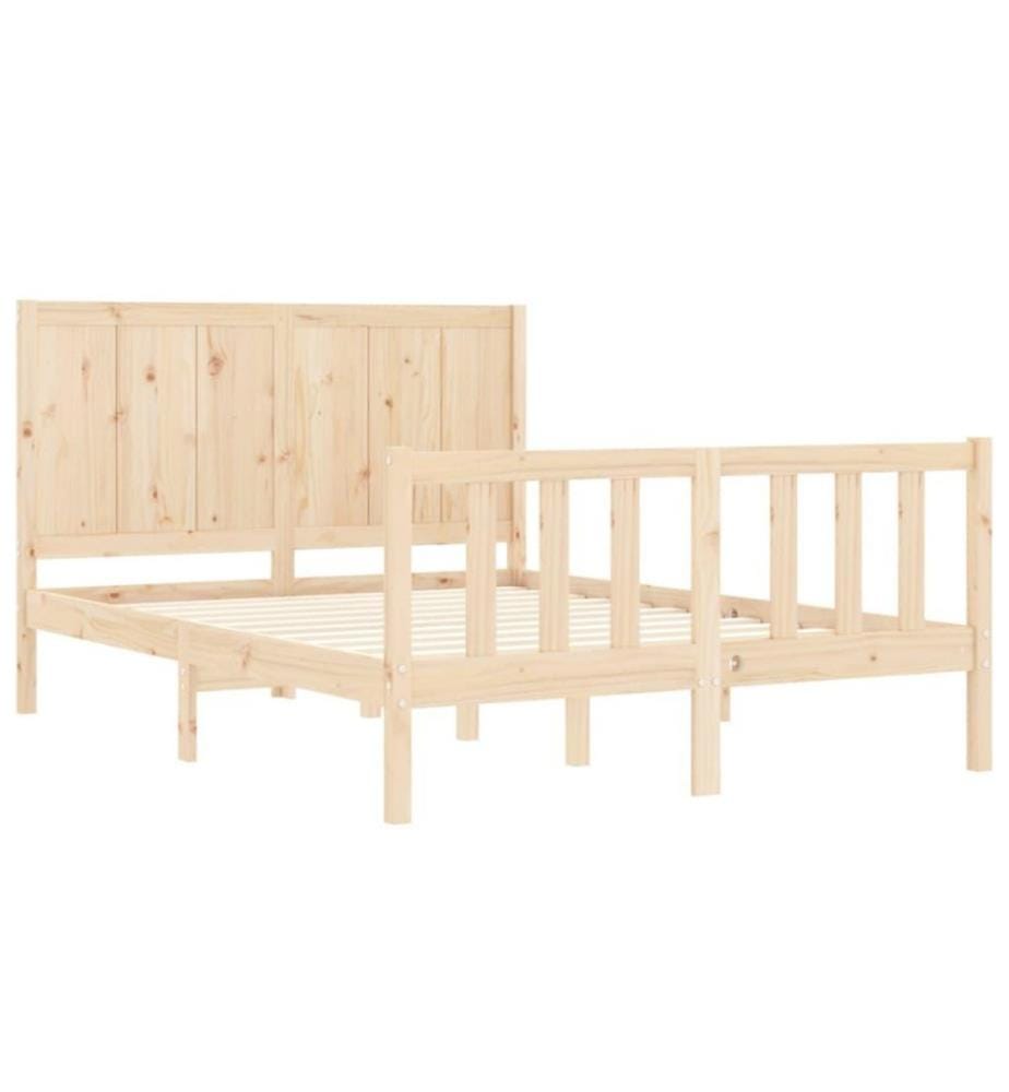 Cadre de lit avec tête de lit 120x200 cm bois massif